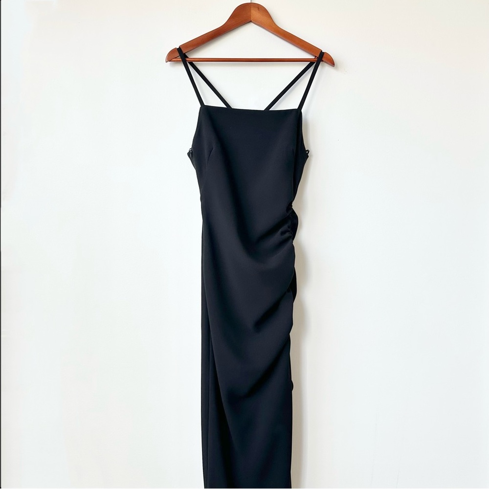 ZARA | NWT LONG DRAPED STRAPPY SEXY MAXI DRESS HIGH SLIT FORMAL GOWN PROM